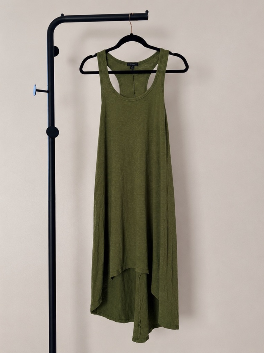 J. Crew Olive Green Asymmetrical Racerback Dress